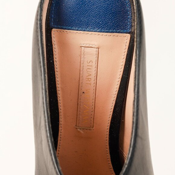 Stuart Weitzman Mira Nero Leather Pointed-Toe Mules - Picture 8 of 9